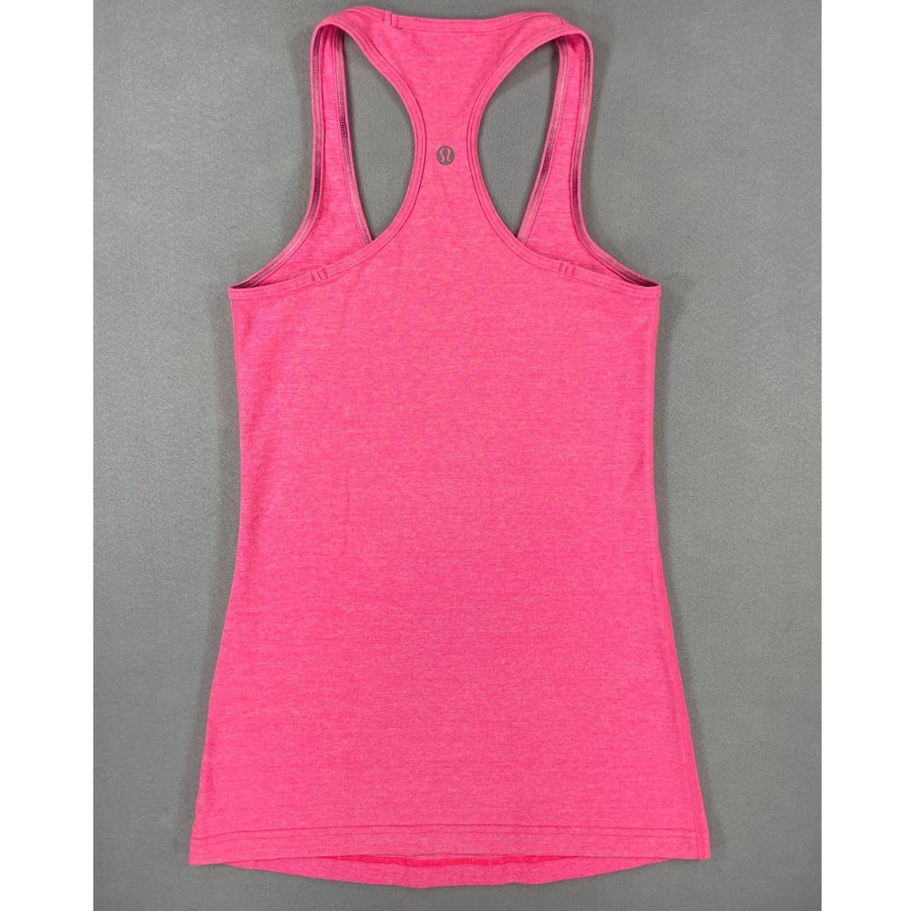 Lululemon Womens Tank Top Cool Racerback Pink Heathered Knit Size 4 - Picture 3 of 6